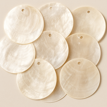 NATURAL CAPIZ WITH ONE HOLE SEA SHELLS, 2.5 INCHES
